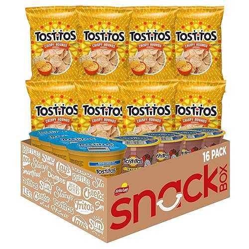 Tostitos Tortilla Chips Chip & Salsa Pack, 3oz Tostitos Crispy Rounds & 3.8oz Medium Salsa (16 count)