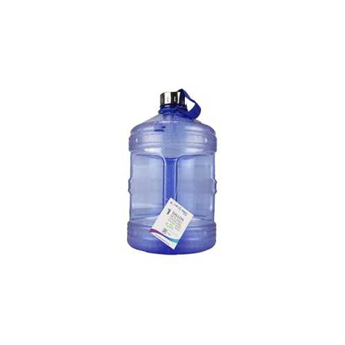 New Wave Enviro Iconic 1 Gallon BPA Free Water Bottle (Round), Built インチ Handle and Stainless Steel Cap, 1 Gallon Capacity Bottle, Faint Blue