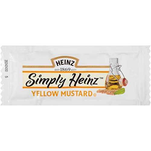 Simply Heinz Yellow Mustard Single Serve (500 コンピュータ断層撮影法 Casepack)