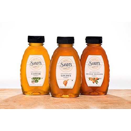 Sandt's Unfiltered Raw Honey Varietal Bundle - ゴールデン、クローバー、オレンジ ブロッサム (3 LBS) Sandt's Honey Sandt's Unfiltered Raw Honey Varietal Bundle - Golden, Clover & Orange Blossom (3 LBS)|Glomarket