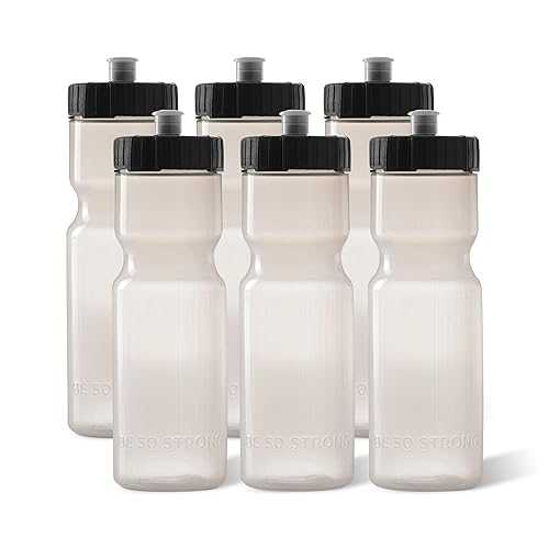 50 Strong Sports Squeeze Water Bottle 2 Pack 22 薬局衡オンス. BPA Free Easy Open Push/Pull Cap USA Made (Clear)
