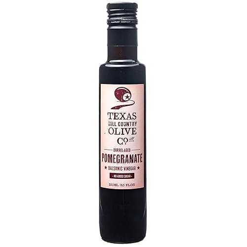 ?? ??? ?? ??? ??, 250ml (8.5oz) TEXAS HILL COUNTRY OLIVE CO. Pomegranate Balsamic Vinegar - Gourmet Barrel Aged Infused Balsamic Vinegar - Great for Dressing Dipping Glazing - No Artificial Flavors or Added