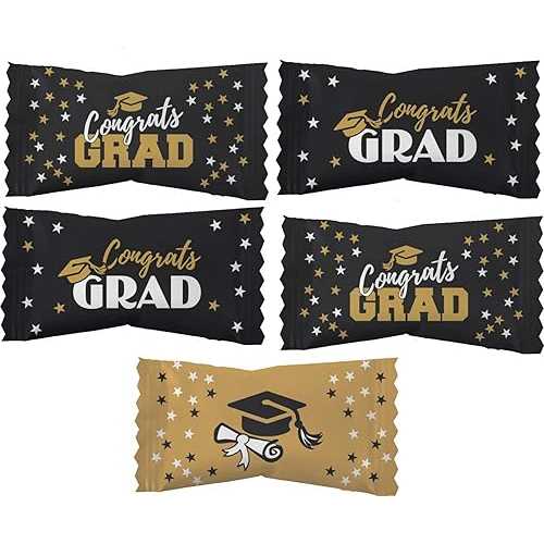 Hospitality Mints のパーティースイーツ卒業バターミント、約 300 ミント、7 オンスバッグ (6 個パック) Party Sweets Graduation Buttermints by Hospitality Mints, Appx 300 mints, 7-Ounce Bags (Pack of 6)