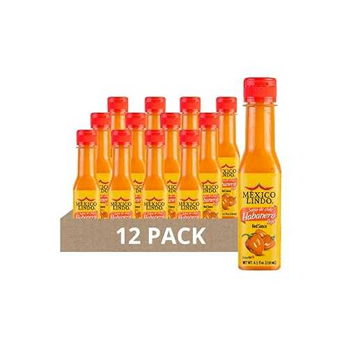 Mexico Lindo Red Habanero Hot Sauce | Real Red Habanero Chili Pepper | 78,200 Scoville Level | Enjoy with Mexican Food, Seafood & Pasta | 5 Fl Oz Bottles (Pack of 12) 9,901円