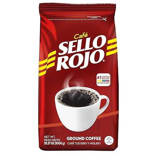 カフェ セロ ロホ 伝統的なコーヒー | 滑らかで風味豊か |苦味のない後味 | 100% コロンビア産ミディアムロースト挽きコーヒー | カフェ・ド・コロンビア | 35.27 オンス (1 個パック) Caf・・ Sello Rojo Traditional Coffee | Smooth & F