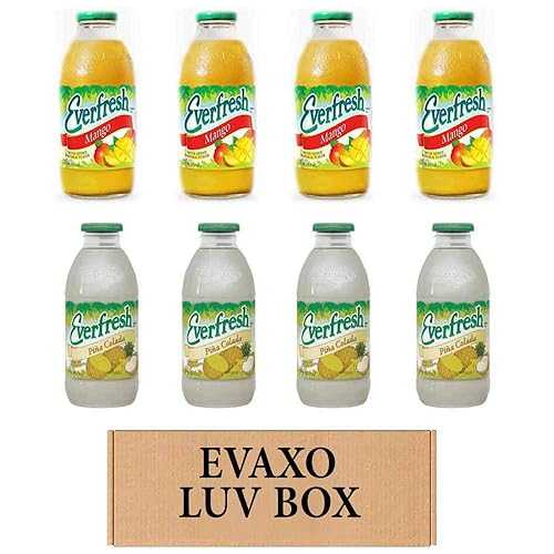 Evaxo Mango, Pina Colada Juice Variety Pack, 8 Count, 16 oz. Each, Box｜Glomarket