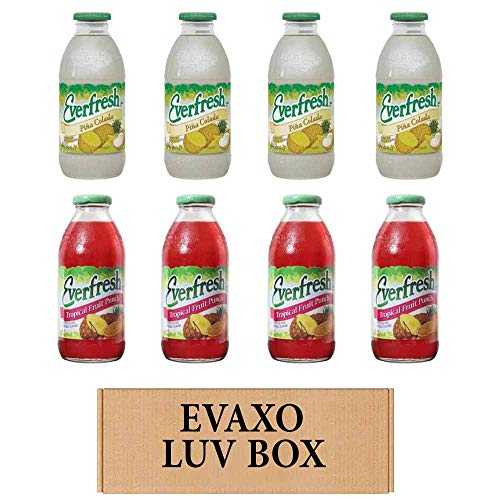 LUV BOX- バラエティ エバーフレッシュ ジュース 16 オンス 8個入りパック、エバーフレッシュ ピニャコラーダ、エバーフレッシュ トロピカルフルーツポンチ。#N Evaxo LUV BOX- variety Everfresh Juice 16 oz. pack of 8 , Everfresh Pina Colada｜Glomarket
