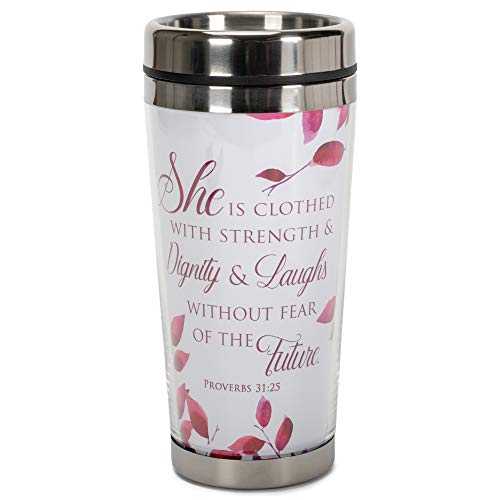 格言 31 女性 16 オンス ステンレススチール トラベル マグ 蓋付き Dicksons Proverbs 31 Woman 16 Ounce Stainless Steel Travel Mug with Lid