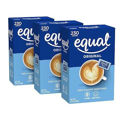 EQUAL 0カロリー甘味料、砂糖代替品、ゼロカロリー砂糖代替甘味料パケット、砂糖代替品、230個、3個パック EQUAL 0 Calorie Sweetener, Sugar Substitute, Zero Calorie Sugar Alternative Sweetener Packets, Sugar Alternative, 230 Count, Pack o