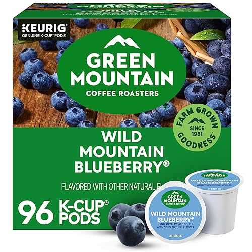 Green Mountain Coffee Roasters ワイルドマウンテン ブルーベリー、シングルサーブキューリグ K カップポッド、フレーバーライトローストコーヒーポッド、96 個 Green Mountain Coffee Roasters Wild Mountain Blueberry Keurig Single-Serve K-Cup pods