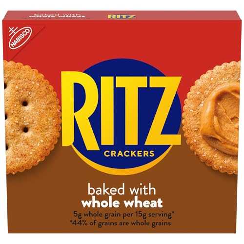 RITZ Whole Wheat Crackers, Snacks for Kids and Adults, Lunch Snacks, 12.9 oz