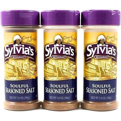 Sylvia's Sylvia's Soulful Seasoned Salt, All-Purpose Seasoning Mix for Steak, Chicken, Vegetables, and More, 7oz (Pack of 3)