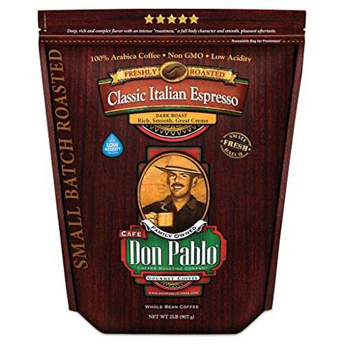 Cafe Don Pablo Gourmet Coffee Classic Italian Espresso Medium Dark Roast Whole Bean Coffee 2 LB