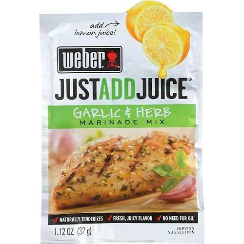 Weber ジャスト アド ジュース マリネ ミックス ガーリック & ハーブ 1.12 オンス (24 個パック) Weber Just Add Juice Marinade Mix Garlic & Herb 1.12 OZ (Pack of 24)