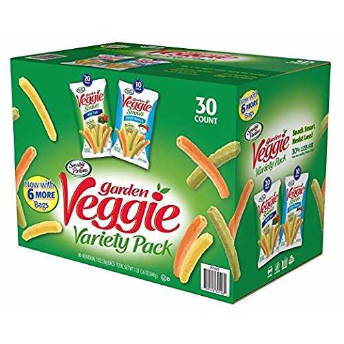 ガーデンベジストロー-30袋 - Sea Salt & Zesty Ranch Sensible Portions Veggie Straws, Cheddar Cheese/Sea Salt/Zesty Ranch, 1 oz Bag, 30 Bags/Carton