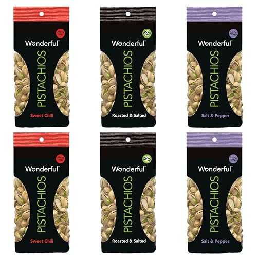 素晴らしいピスタチオ - 100 カロリー バラエティパック 3 フレーバー、合計 6 袋 Wonderful Pistachios - 100 Calorie Variety Pack 3 Flavors, 6 Total Bags