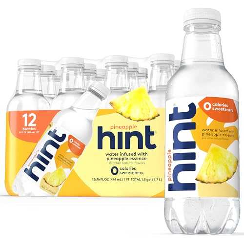 Hint Water (Pack of 12), 16 Ounce Bottles, Pure Water Infused with Pineapple, Zero Sugar, Zero Calories, Zero Sweeteners, Zero Preservatives, Zero Artificial Flavors