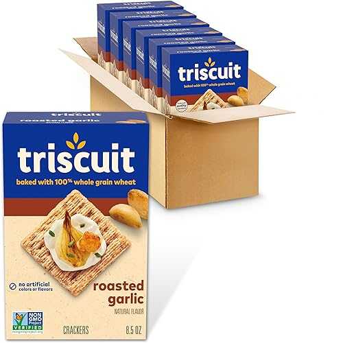 Triscuit ローストガーリック全粒小麦クラッカー、6 - 8.5 オンス箱 Triscuit Roasted Garlic Whole Grain Wheat Crackers, 6 - 8.5 oz Boxes