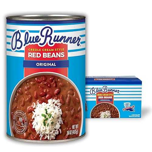 ブルーランナー クレオールクリームスタイル小豆 16 オンス (6 個パック) Blue Runner Creole Cream Style Red Beans 16 Oz (Pack Of 6) - New Orleans Best Authentic Red Beans - Slow Cooked to Perfection - A Southern Favorite