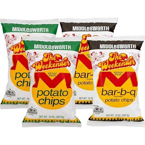 ミドルスワース ウィークエンダー キッチン フレッシュ オリジナル & バー BQ ポテトチップス バラエティ 4 パック - 10 オンス バッグ Middleswarth Weekender Kitchen Fresh Original & Bar-B-Q Potato Chips Variety 4 Pack- 10 oz. Bags
