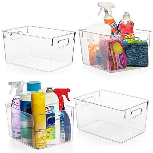 ClearSpace Plastic Storage Bins - Perfect Kitchen Organization or Pantry Storage - Fridge Organizer, Pantry Organization and Storage Bins, Cabinet Organizers
