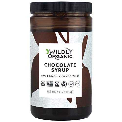 Wildly オーガニック チョコレート シロップ - アイスクリーム用ビーガン チョコレート シロップ - 乳製品フリー チョコレート シロップ - ビーガン チョコレート ソース - コーヒー用オーガニック チョコレート シロップ - アガベ シロップ オーガニ