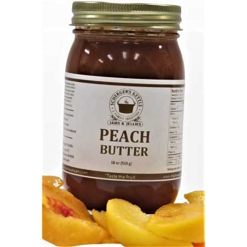 ピーチバター、18オンス Scherger's Kettle - Shipshewana, IN Peach Butter, 18 oz