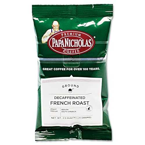 PapaNicholas Coffee 25186 Premium Coffee, Decaffeinated French Roast, 18/Carton