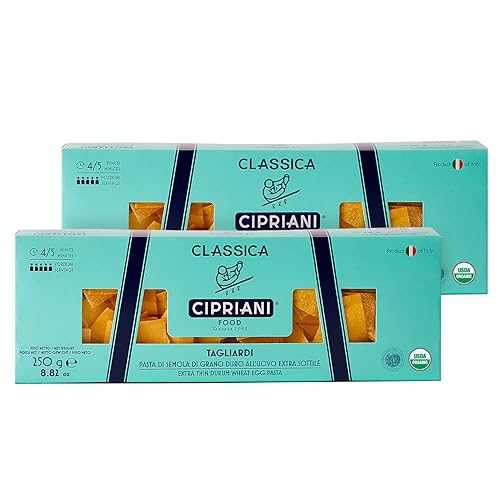 Cipriani Food Tagliardi Egg Pasta Noodles - USDA Organic Italian Pasta, Extra Wide Egg Noodle Pasta from Italy, Non-GMO & Kosher - 250 Gram (Pack of 2)