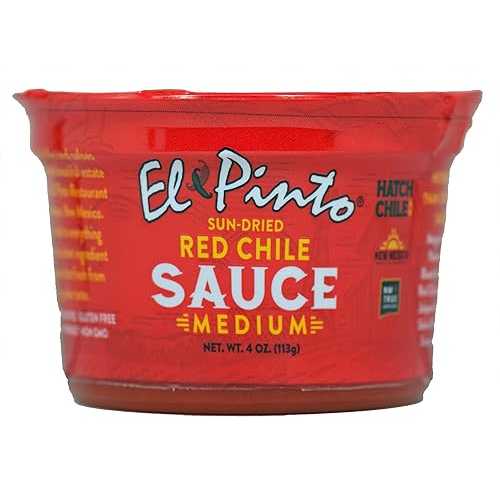 エル・ピント ミディアム ハッチ レッドチリソース (4 オンス、12 パック) El Pinto Medium Hatch Red Chile Sauce (4 Ounces, 12 Pack)