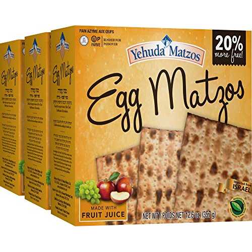 Yehuda Egg Matzo、12.6オンス (3個パック)、過越の祭りのためのコーシャ Yehuda Egg Matzo, 12.6oz (3 Pack), Kosher for Passover