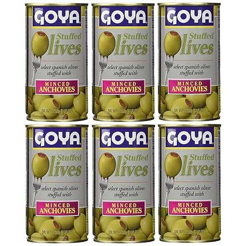 Goya Stuffed Olives Minced Anchovies 5.25 Ounce (Pack of 6)
