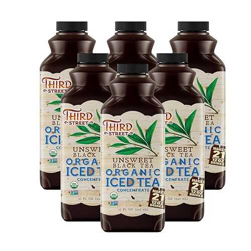 Third Street Chai Organic Unsweet Black Tea Concentrate 6-Pack, 32 Fl. Oz., Premium, Rich and Smooth Taste, Beverage Concentrate 7:1, Vegan, Gluten Free, Kosher, Non-GMO.|Glomarket