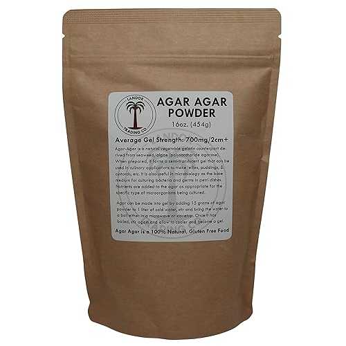 寒天粉末 - 1 ポンド - 平均ゲル強度 Landor Trading Company Agar Agar Powder - 1 Pound - Average Gel Strength
