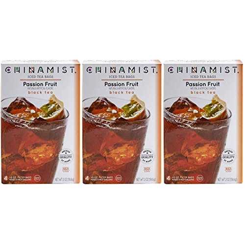 チャイナミスト アイスティー用パッションフルーツ紅茶ティーバッグ (3パック) CHINAMIST China Mist, Passion Fruit Black Tea Bags for Iced Tea, (3 Pack)