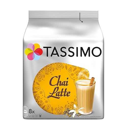 Twinings チャイ 紅茶 ラテ、Tassimo Brewing Machines 用 T レコード盤、8 かぞえ上げる (5 個容器に並べる) Twinings Chai Tea Latte, T-Discs for Tassimo Brewing Machines, 8 Count (Pack of 5)