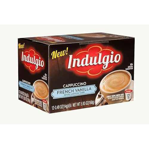 Indulgio Cappuccino, Pumpkin Spice, 12-Count Single Serve Cup for Keurig K-Cup Brewers