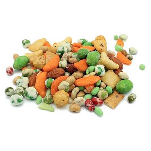Oregon Farm Fresh Snacks Wasabi Peas \u0026 Rice Crackers Mix - Locally Sourced and Freshly Made Asian Snacks with Wasabi Almonds, Peanuts, Soybeans \u0026 Nut Crackers (14 薬局衡オンス)