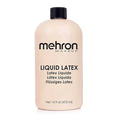 Mehron Makeup Liquid Latex / SFX Makeup / Halloween Latex Makeup / Latex Glue for Skin / Prosthetic Glue 9 fl 薬局衡オンス (266 ml) (Clear Flesh)