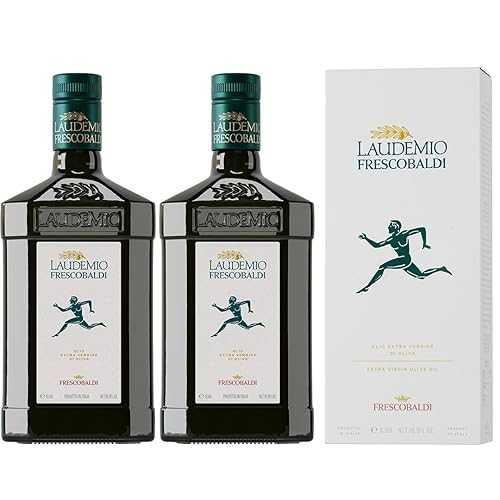 FRESCOBALDI Laudemio Extra Virgin Olive Oil, 16.9 FL Oz, 500ml, Premium, Award Winning Product of Tuscany, Italy, Fruity \u0026 Peppery Flavor, Smooth \u0026 Robust Low Acidity, Rich インチ Polyphenols (Pack of 2)