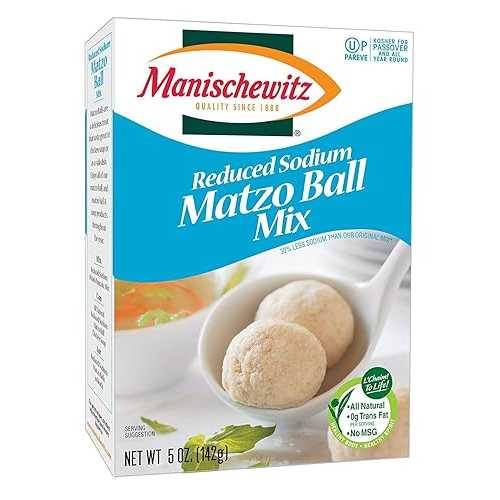 Manischewitz 減塩マッツォ ボール ミックス、5 オンス - 1 ケースあたり 12 個。 Manischewitz Reduced Sodium Matzo Ball Mix, 5 Ounce - 12 per case.|Glomarket
