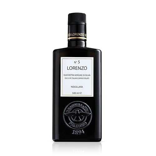Barbera Lorenzo No. 5 Extra Virgin Olive Oil, 16.9 薬局衡オンス / Cold Extracted Sicilian EVOO / Fruity \u0026 Soft Nocellara del Belice Olive Flavor / Fresh Harvest Imported Olive Oil from Italy