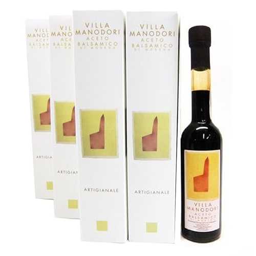 離宮 マノドリ バルサミコ酢 - 二分の一入れもの - 8.5薬局衡オンス瓶6本 Villa Manodori Balsamic Vinegar - Half Case - SIX 8.5薬局衡オンス Bottles