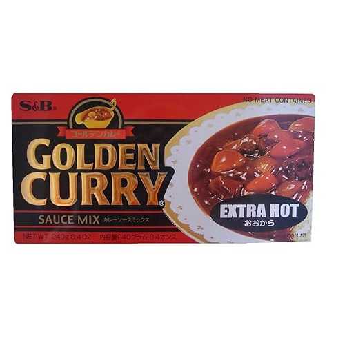 S\u0026B Golden Curry Sauce Mix Extra Hot, 8.4 Ounce (Pack of 5)