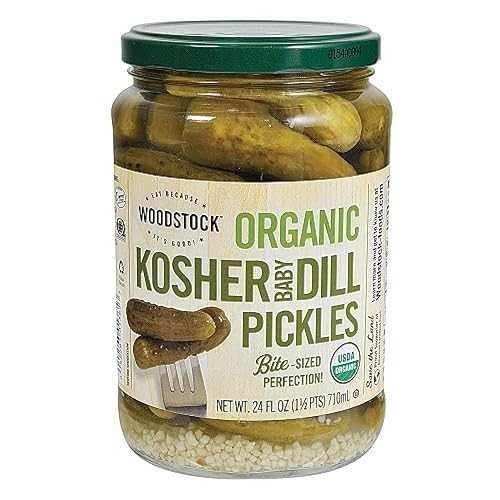 Woodstock Farms Woodstock Organic Pickles - Kosher Dill - Baby - Case of 6 - 24 薬局衡オンス.