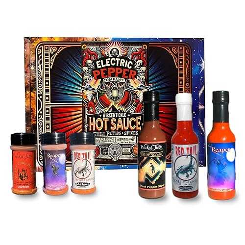 Wicked Tickle \u0026 Wicked Reaper World\u0027s Hottest Spice Gift Set Carolina Reaper, Ghost Pepper, and Scorpion Chili Products Plus Free Sauce