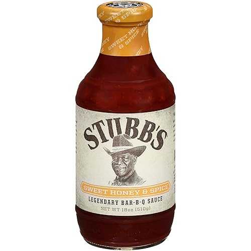 Stubb\u0027s Sweet Honey \u0026 Spice BBQ Sauce, 18 薬局衡オンス (Pack of 6)