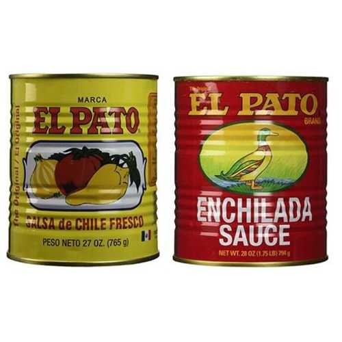 JOGRO El Pato Enchilada Sauce Variety Pack - (1) Hot Tomato Sauce (Yellow) 27薬局衡オンス (1) Red Enchilada Sauce 28薬局衡オンス (2 Pack)