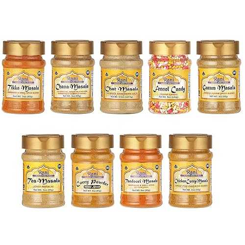 Rani Brand Authentic Indian Products Rani Essential Indian Spice Blends (Masala) 9 Bottle Gift Box Set, Average Weight per Bottle 3薬局衡オンス (85g), Indian Cooking, Makes a Great Gift!