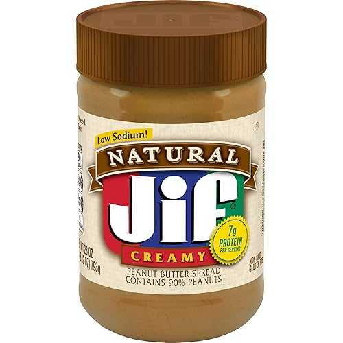 Jif 自然的 クリーミー 南京豆 牛酪 ペースト、28 薬局衡オンス (10 個風呂敷き包み)、南京豆 90% 取り入れる Jif Natural Creamy Peanut Butter Spread, 28 Ounces (Pack of 10), Contains 90% Peanuts